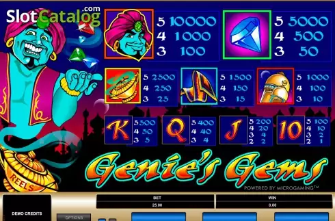 Скрин2. Genie's Gems слот