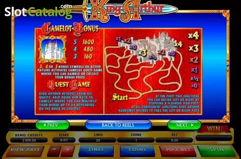 Скрин3. King Arthur (Microgaming) слот