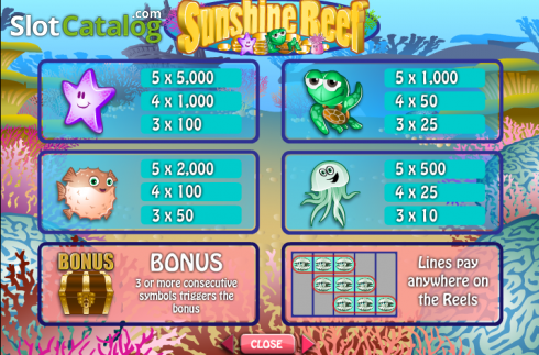 Скрин8. Sunshine Reef слот