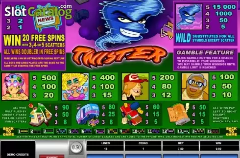 Скрин2. Twister (Games Global) слот