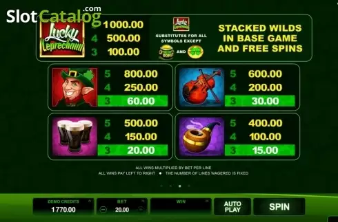 Скрин7. Lucky Leprechaun (Microgaming) слот