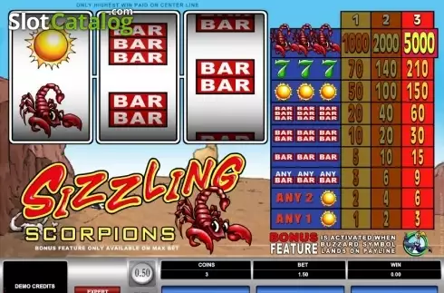 Скрин2. Sizzling Scorpions слот