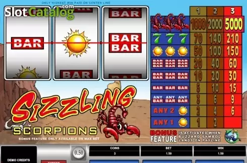Скрин3. Sizzling Scorpions слот