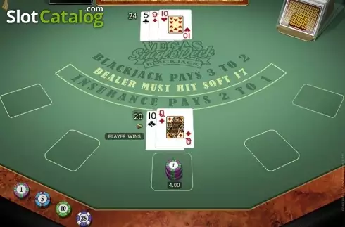 Скрин2. Vegas Single Deck Blackjack Gold слот