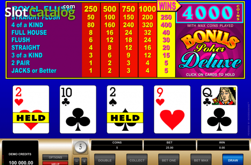 Скрин2. Bonus Poker Deluxe (Microgaming) слот