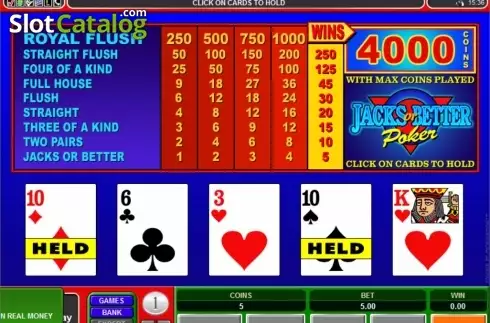Скрин2. Jacks or Better (Microgaming) слот