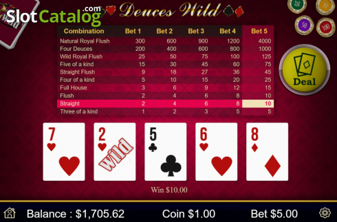 Скрин5. Deuces Wild (Mobilots) слот