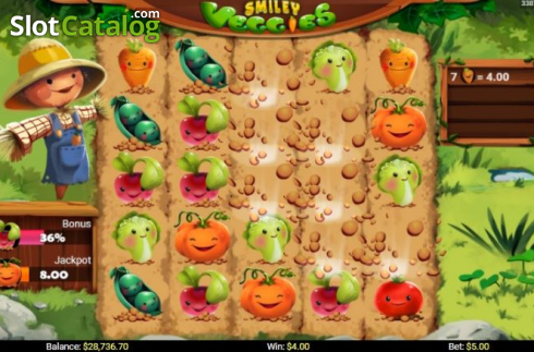 Скрин3. Smiley Veggies слот