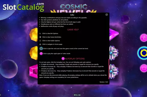Скрин9. Cosmic Jewels (Mplay) слот