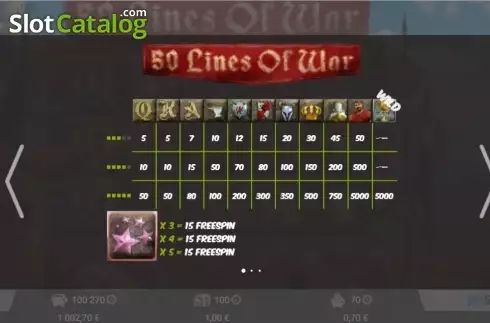 Скрин6. 50 Lines Of War слот