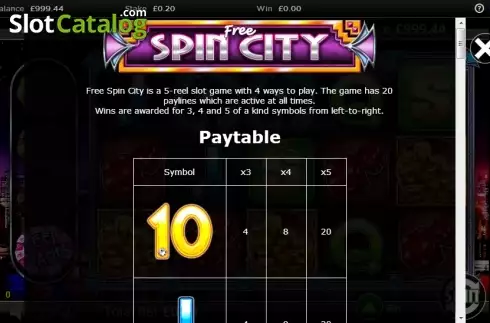 Скрин8. Free Spin City слот