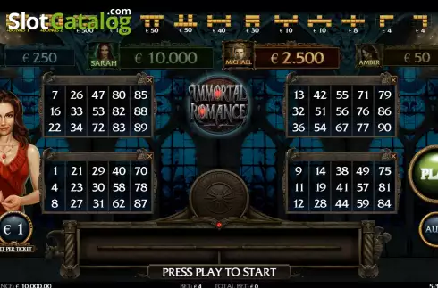 Скрин2. Immortal Romance Video Bingo слот