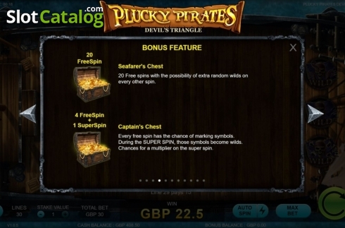 Скрин9. Plucky Pirates Devil's Triangle слот