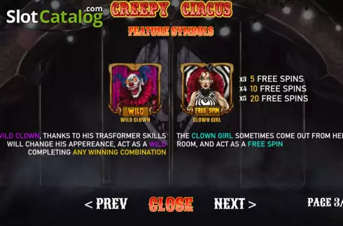 Скрин7. Creepy Circus слот