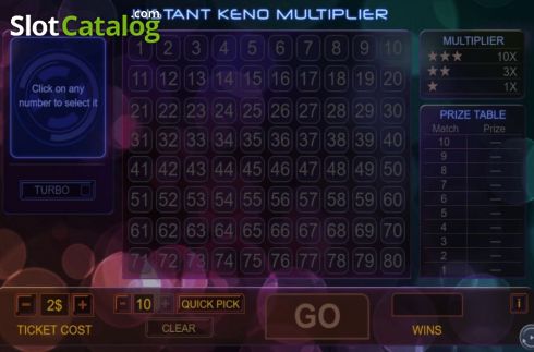 Скрин2. Instant Keno Multiplier слот