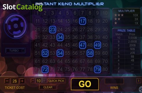 Скрин3. Instant Keno Multiplier слот
