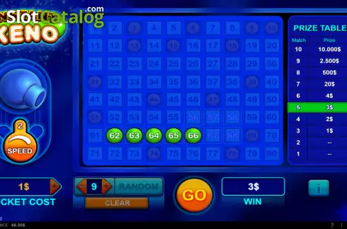 Скрин3. Instant Keno (NeoGames) слот