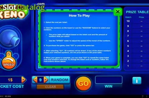 Скрин4. Instant Keno (NeoGames) слот
