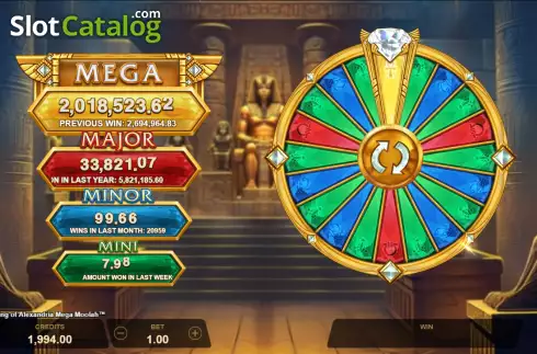 Скрин6. King of Alexandria Mega Moolah слот