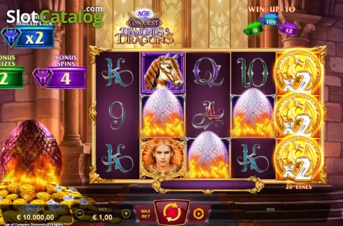 Скрин2. Age of Conquest Diamonds & Dragons слот