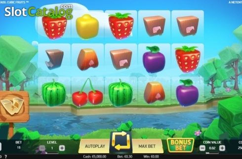 Скрин3. Strolling Staxx Cubic Fruits слот
