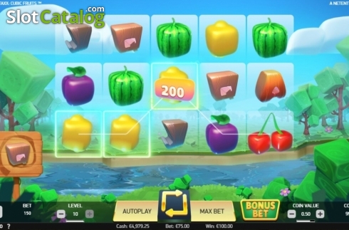 Скрин5. Strolling Staxx Cubic Fruits слот