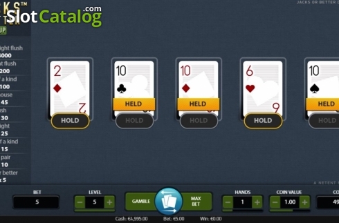 Скрин2. Jacks or Better Double Up (NetEnt) слот
