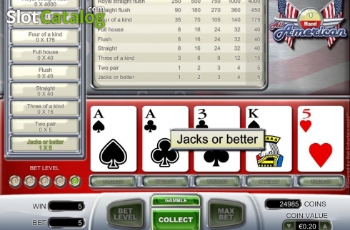 Скрин4. All American 1 Hand Poker (NetEnt) слот