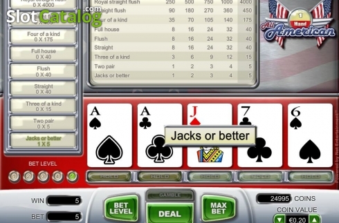 Скрин5. All American 1 Hand Poker (NetEnt) слот