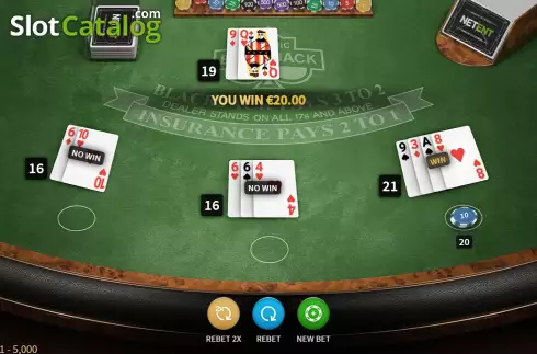 Скрин4. Blackjack Classic (NetEnt) слот