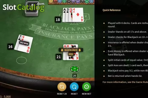 Скрин7. Blackjack Classic (NetEnt) слот