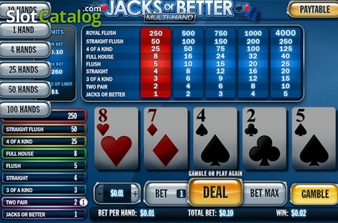 Скрин5. Jacks or Better MH (NetEnt) слот