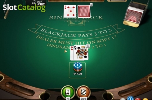 Скрин4. Single Deck Blackjack Professional Series слот