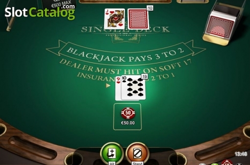 Скрин3. Single Deck Blackjack Professional Series High Limit слот
