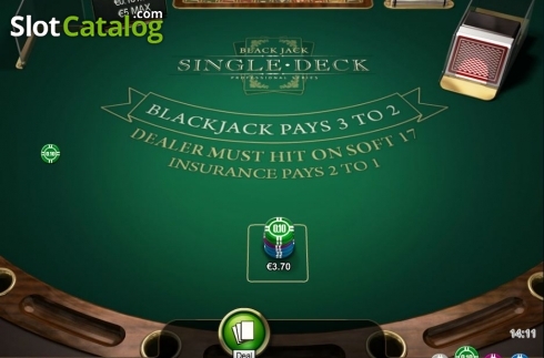 Скрин2. Single Deck Blackjack Professional Series Low Limit слот