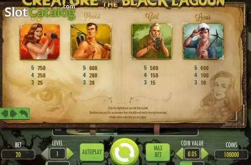 Скрин7. Creature from the Black Lagoon слот