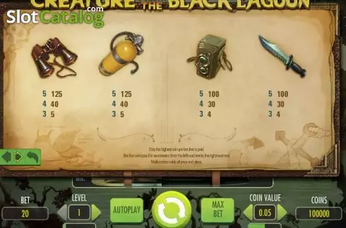 Скрин8. Creature from the Black Lagoon слот