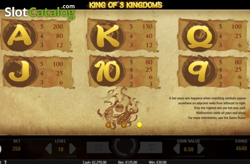 Скрин8. King of 3 Kingdoms слот