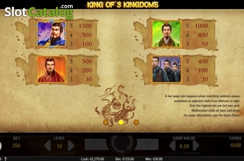Скрин7. King of 3 Kingdoms слот