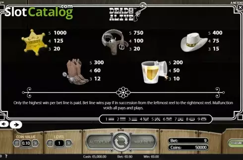 Скрин8. Dead or Alive слот