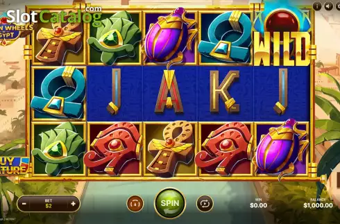 Скрин2. Golden Wheels of Egypt слот