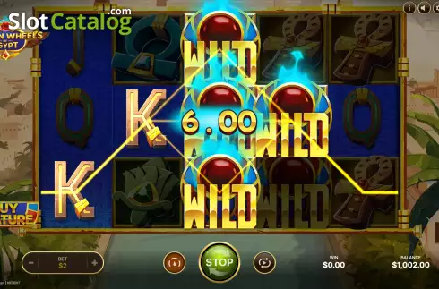 Скрин3. Golden Wheels of Egypt слот