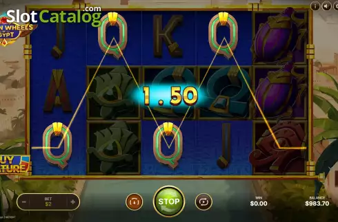 Скрин6. Golden Wheels of Egypt слот