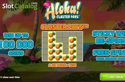 Скрин5. Aloha! Cluster Pays слот