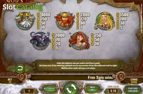Скрин7. Hall of Gods слот