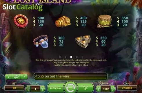 Скрин9. Lost Island (NetEnt) слот