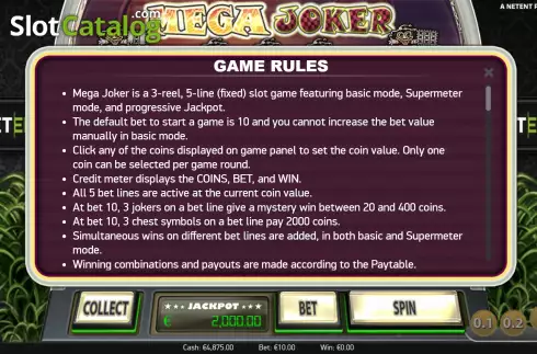 Скрин6. Mega Joker (NetEnt) слот