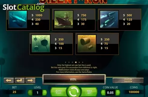Скрин9. Silent Run слот