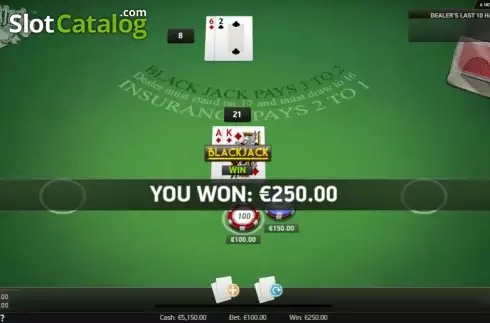 Скрин4. Blackjack (NetEnt) слот