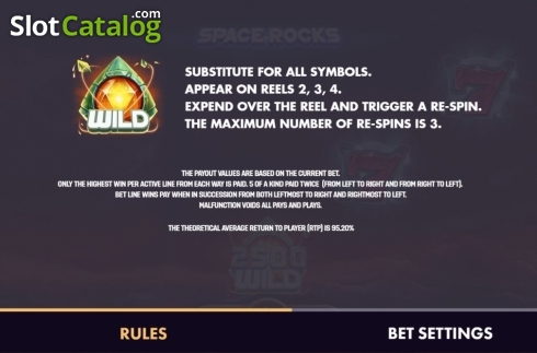 Скрин6. Space Rocks слот